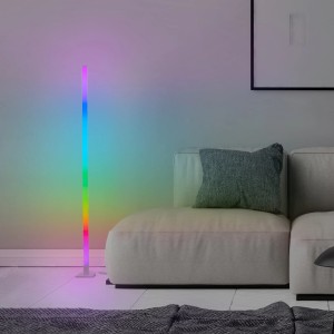 Fehér LED design állólámpa Neele RGB+CCT színváltással, 12,5 cm átmérő.