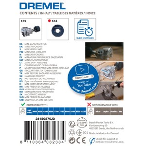 Dremel 670 körfűrész előtét miniatűr szerszámokhoz, Dremel multifunkciós szerszámmal való használatra.