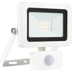 Fehér REV Ritter LED reflektor Flare 10 W érzékelővel, 900 lm, 6500 K, IP44.