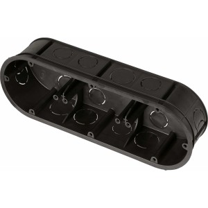 Fekete 3-as kombinált készülékdoboz 218x75mm süllyesztett szereléshez.
