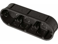 Kombinált készülékdoboz, 3-szoros, 218 mm x 75 mm, fekete, IP20 Kombinált készülékdoboz, 3-szoros, 218 mm x 75 mm, fekete, IP20