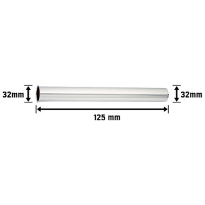Krómozott merülőcső, Ø 32 mm x 300 mm, szifonhosszabbításhoz.