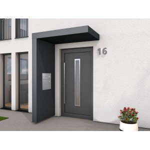 Modern Gutta BS PLUS 160 téglalap alakú előtető antracit színben, levélszekrénnyel és csengő előkészítéssel.