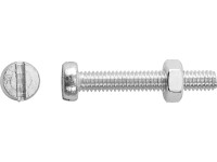 PZ Hengeres fejű menetes csavar fehér horganyzott M4 x 40 mm 8 db + anya