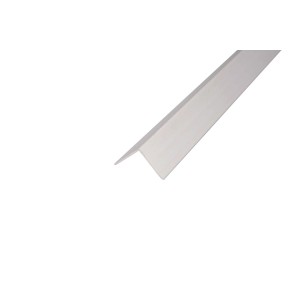 Fehér műanyag sarokléc, 20x20 mm, 2500 mm hosszú, a tiszta befejezéshez.