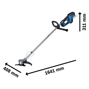 Bosch Professional GFR 18V-23 Solo akkus szegélynyíró késsel és damillal, akkumulátor nélkül.