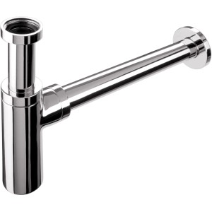 Króm Exklusiv 32 mm szifon mosdókagylókhoz, tisztítónyílással és dugaszolható csatlakozással.