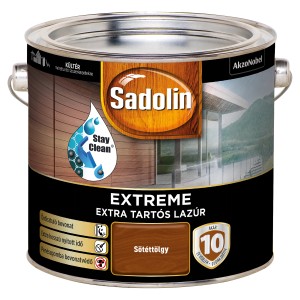 Sadolin Extreme falazúr, sötéttölgy színben, fém vödörben. Kültéri falazúr.