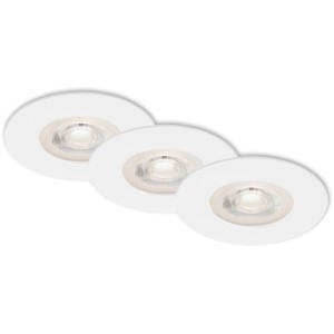 Brilo LED süllyesztett spotlámpa Kulana 3 darabos készlet, fehér, fürdőszobába alkalmas.