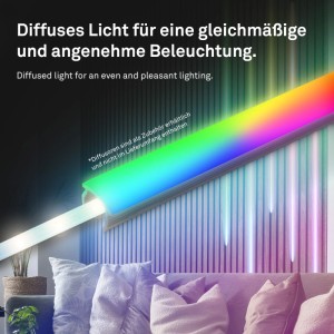 Briloner LED szalag Pimp your Panel: RGB+W fény távirányítóval, dimmelhető, 2,6 m.