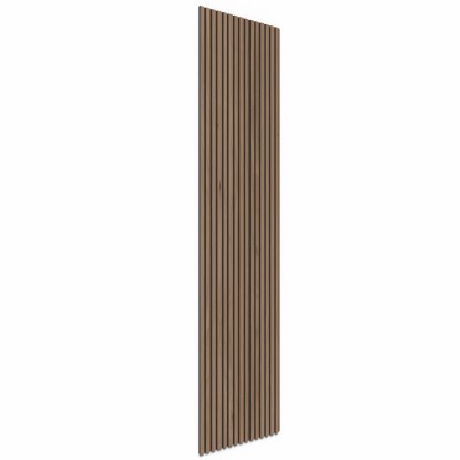 Akusztikus panel falburkolat natúr dió MDF fekete akusztikus filc 240 cm