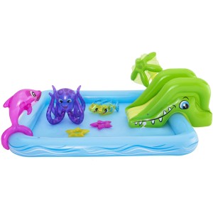 Bestway Aquarium vízi játék központ csúszdával, delfinnel, polippal és halakkal 2 éves kortól.