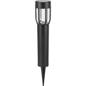 Fekete Comaro szolár LED kerti lámpa földbe szúrható tüskével, kb. 40 cm magas. Dekoratív kültéri lámpa.