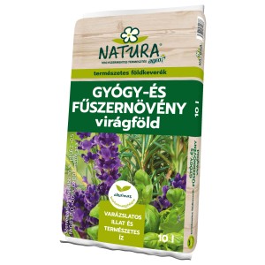 Natura gyógynövényföld gyógy- és fűszernövényekhez, 10 literes zsák.