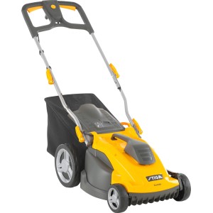 Stiga Combi 340 c elektromos fűnyíró fűgyűjtővel és mulcsozó funkcióval, sárga/szürke.