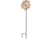 Szélkerék leszúrható kerti dekoráció, fém, rézszínű
