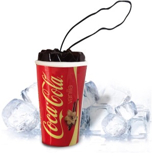 Airflair Coca Cola Vanilla légfrissítő 3D pohár dizájnban autóápoláshoz.