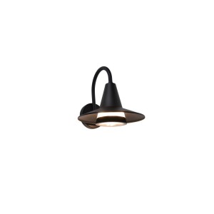 Fekete LED kültéri fali lámpa modern dizájnnal.