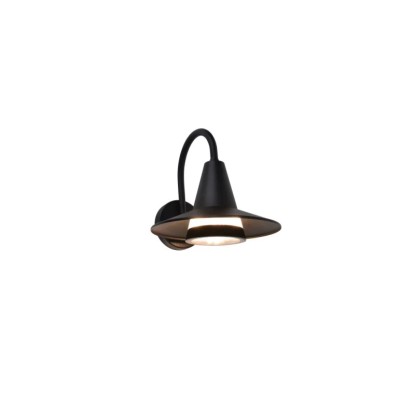 Fekete LED kültéri fali lámpa modern dizájnnal.