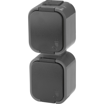 Schuko csatlakozóaljzat 2-részes