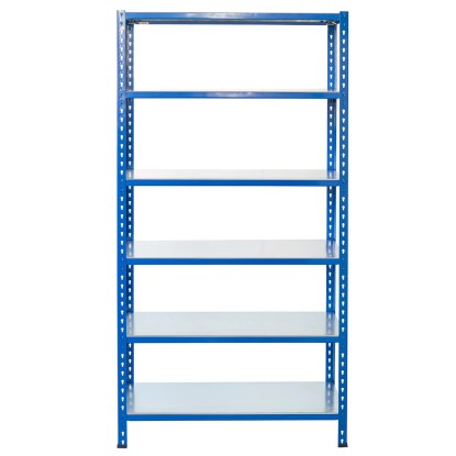 AR Shelving összedugható polc kék és horganyzott 200 x 60 x 40 cm 6 polc 180 kg