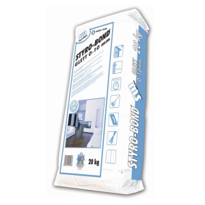 Zsák Styro-Bond simítóanyag 0-10 mm, 20 kg, speciális glettelési munkákhoz.