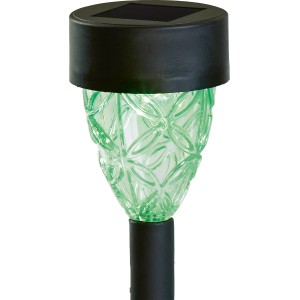 LED szolár Borelli tüske: Fekete műanyag RGB LED-del, kerti hangsúlyokhoz.