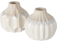 Boltze Malia váza 2-féle változatban 9 cm x 10 cm bézs-krémszínű