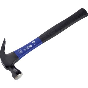 LUX ácskalapács Classic, 330 mm, 450 g, kék üvegszálas nyéllel és fekete ergonomikus markolattal.