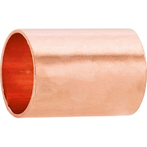 Réz forrasztóhüvely, 15 mm átmérő, rézcsövek összekötéséhez.