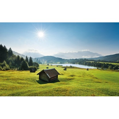 Vlies fotótapéta Bergwiese vor Karwendel 450 cm x 280 cm
