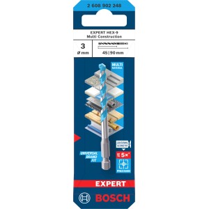 Bosch Expert Hex-9 univerzális fúró, 3 mm, precíz fúráshoz különböző anyagokba.