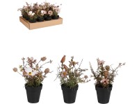 Mica Decorations pipacs művirág cserépben barna 12 cm x 12 cm