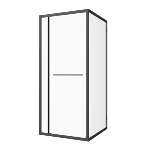 SANOSLIM sarokkabin toló-forgó ajtóval 80 cm matt fekete