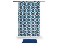 Baliv fürdőszobaszőnyeg és zuhanyfüggöny készlet PEVA Chenille kék mintás