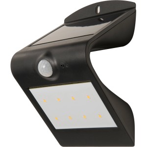 Fekete LED-es Butterfly napelemes fali lámpa érzékelővel kültéri használatra.