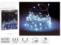 LED-es fényfüzér 100 hidegfehér LED-del ezüstszínű dróton villogó effektussal LED-es fényfüzér 100 hidegfehér LED-del ezüstszínű dróton villogó effektussal