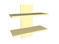 Hátfalas polc szett juhar 60 cm x 23 cm