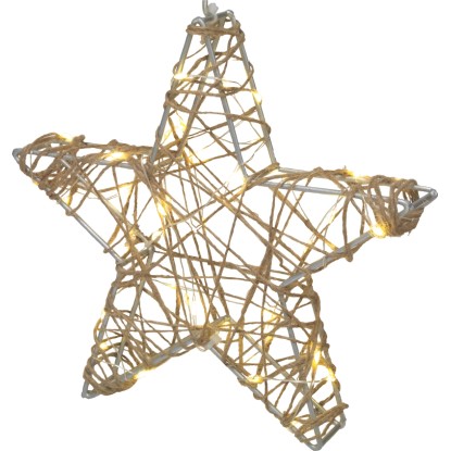 Dekor fém csillag 40 db LED melegfehér 20 cm x 20 cm pezsgőszín