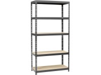 Fémpolcállvány fekete 5 polcos 90 cm x 180 cm x 40 CM 175Kg terhelhetőség Fémpolcállvány fekete 5 polcos 90 cm x 180 cm x 40 CM 175Kg terhelhetőség