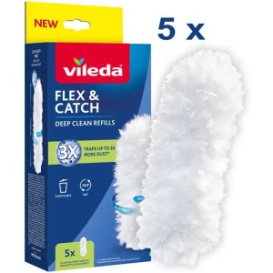 Vileda Flex & Catch poroló utántöltő, 5 darab. Háztartási tisztításhoz.