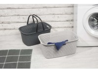 Rattan ruháskosár szürke 59 cm x 39 cm x 26 cm 40 l