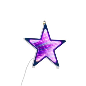 Fehér csillag alakú LED Etoile fali lámpa többszínű effektussal gyerekszobába.