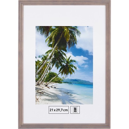 Fa képkeret szürke szín bordázott 21 cm x 29,7 cm