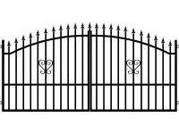 Kapu kétszárnyú Tina 300 cm × 150 cm fekete