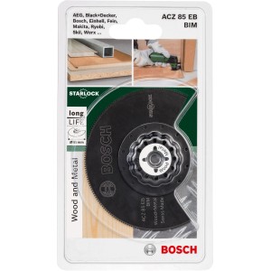 Bosch Starlock ACZ 85 EB szegmens fűrészlap fához és fémhez, alkalmas multifunkciós szerszámokhoz.