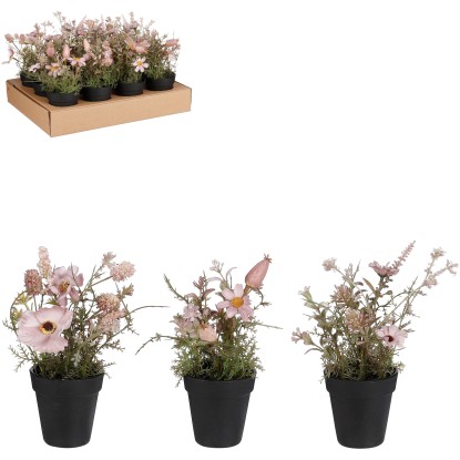 Mica Decorations pipacs művirág cserépben ibolya színű 12 cm x 12 cm