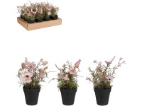 Mica Decorations pipacs művirág cserépben ibolya színű 12 cm x 12 cm