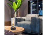 Globo Annika asztali lámpa 1 izzós fekete matt-füstszínű 90 mm x 300 mm