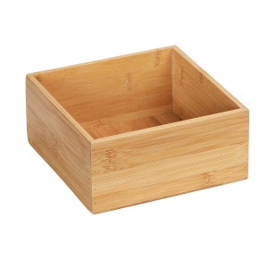 WENKO Terra M bambusz tároló, négyzet alakú fürdőszobai polc.